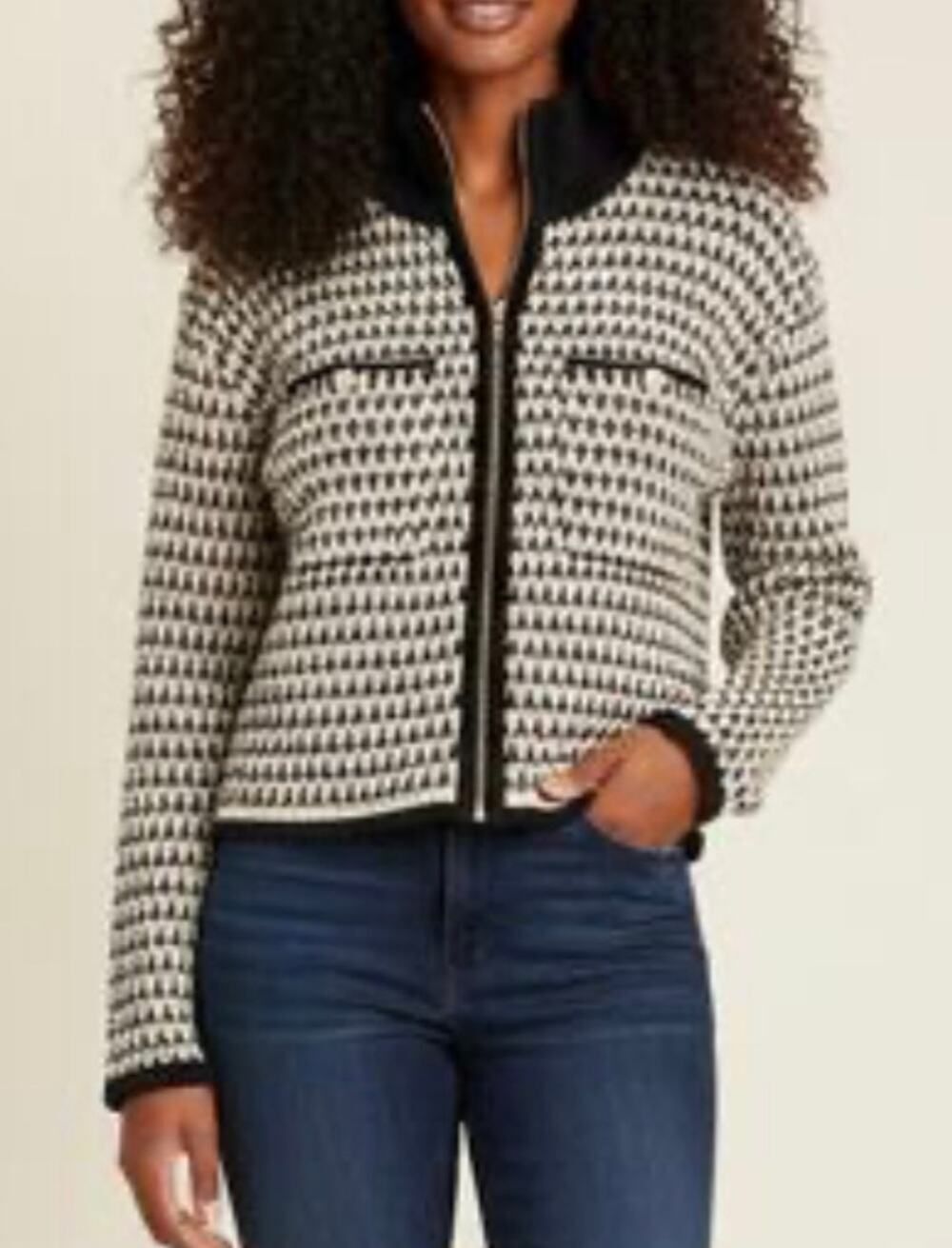 J. Crew Jacquard Sweater Jacket Women’s Sz. M